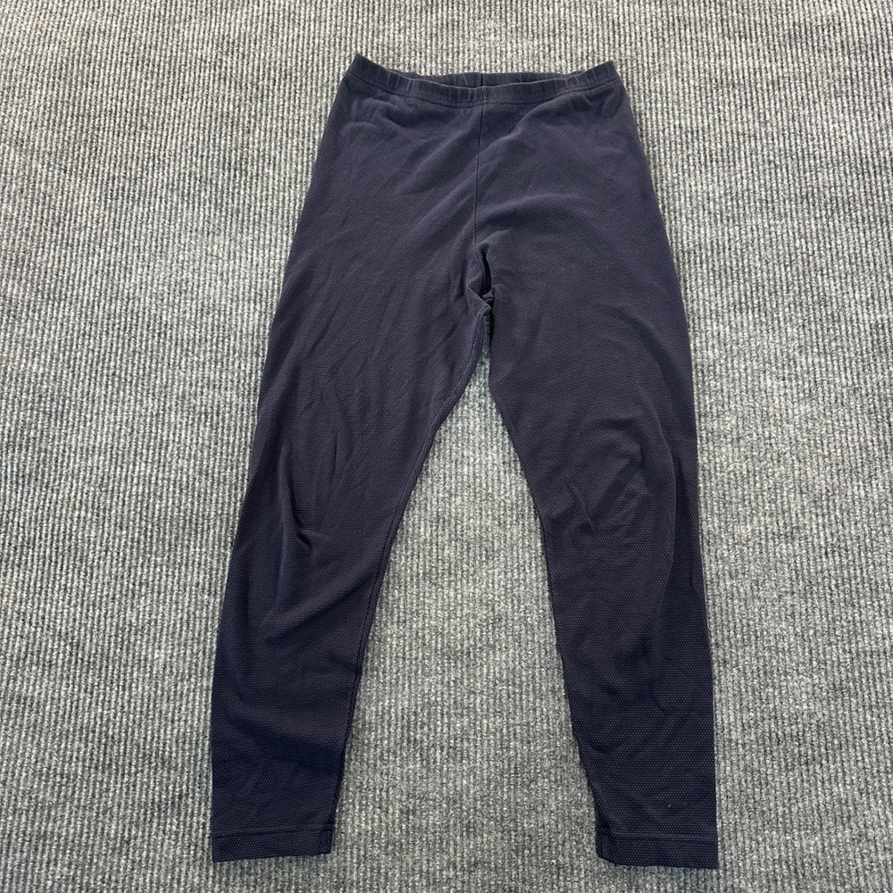 Jaclyn Smith Sport Waffle Knit Leggings Womens Medium Navy Blue Elastic Waist